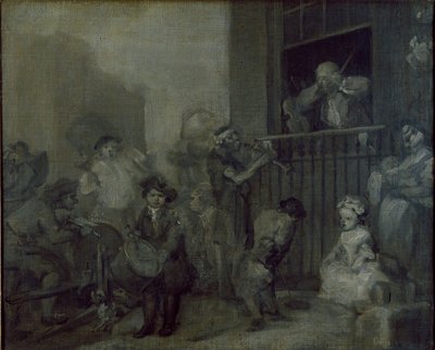 Raivostunut muusikko, c1741 tekijältä William Hogarth