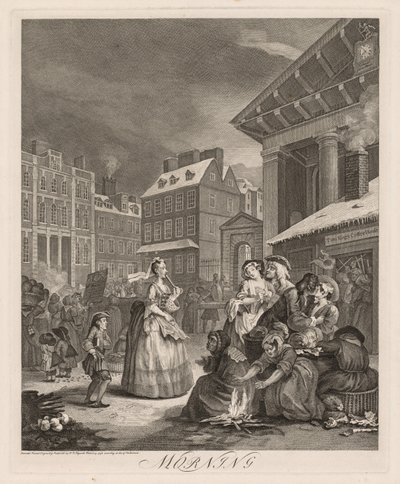 Neljä kertaa vuorokaudessa: Aamu, 1738. tekijältä William Hogarth