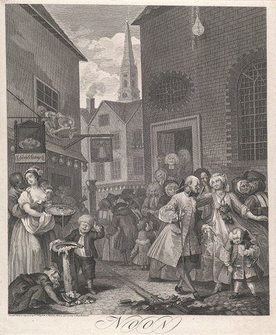 Neljä vuorokaudenaikaa, taulu II: Keskipäivä tekijältä William Hogarth