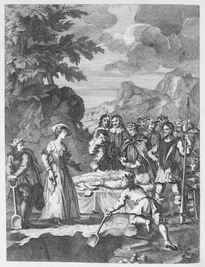 Chrystomin ja Marcellan hautajaiset puolustavat itseään tekijältä William Hogarth