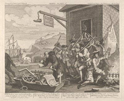 Maahantunkeutuminen, laatta 1: Ranska tekijältä William Hogarth