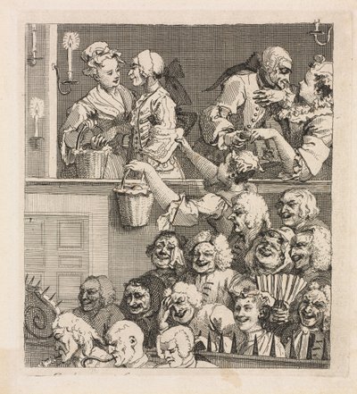 Naurava yleisö, 1733. tekijältä William Hogarth