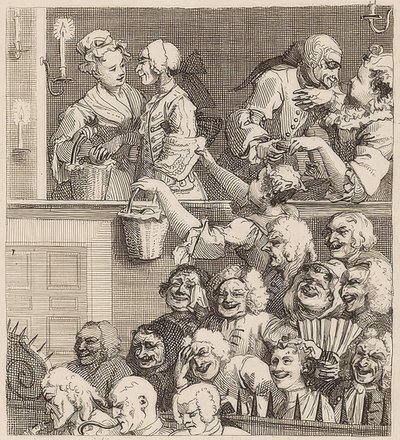 Naurava Yleisö. 1733 tekijältä William Hogarth