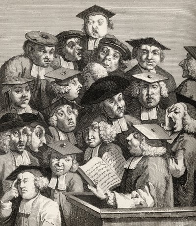 The Lecture, The Works of William Hogarth, julkaistu 1833 (litho) tekijältä William Hogarth