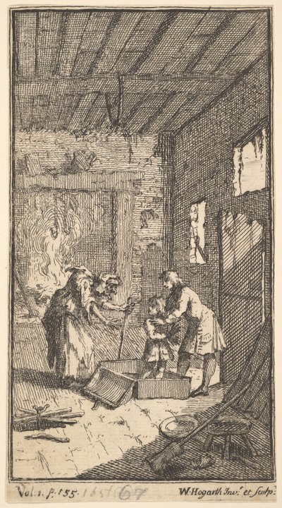 The New Metamorphosis, levy 4: Invidiosa julkaisee Fantasion, 1724. tekijältä William Hogarth