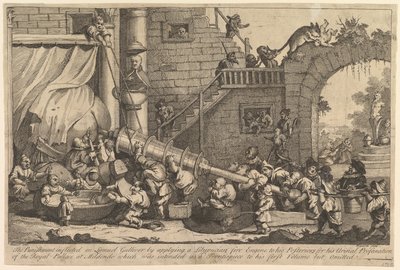 Lemuel Gulliverille määrätty rangaistus, joulukuu 1726. tekijältä William Hogarth