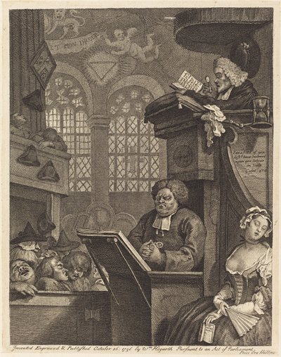 Nukkuva seurakunta tekijältä William Hogarth