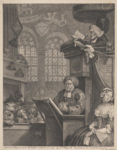 Nukkuva seurakunta tekijältä William Hogarth