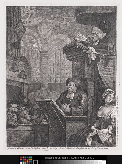 Nukkuva seurakunta tekijältä William Hogarth