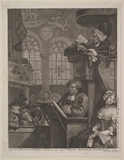 Nukkuva seurakunta, 21. huhtikuuta 1762. tekijältä William Hogarth
