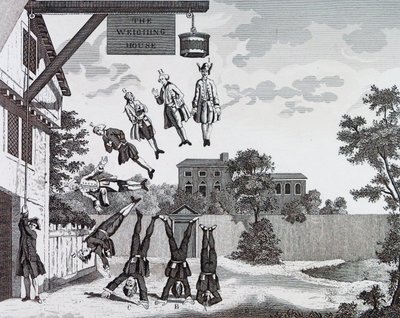 Punnitustalo. (absoluuttinen painovoima), kirjoittanut William Hogarth tekijältä William Hogarth