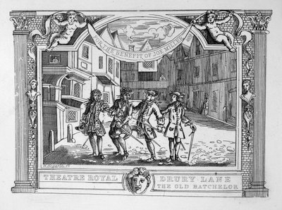 Theatre Royal, Dury Lane The Old Batchelor (Vanha poikamies) tekijältä William Hogarth