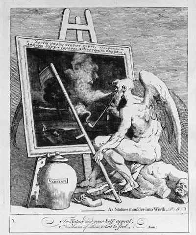 Aika polttaa kuvaa, 1761 tekijältä William Hogarth