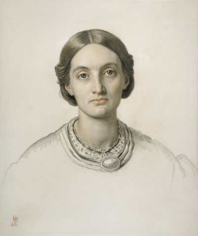 Fanny Holman Hunt (punainen ja musta liitu) tekijältä William Holman Hunt