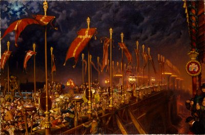 London Bridge Walesin prinssin ja prinsessan hääyönä, 1863 tekijältä William Holman Hunt
