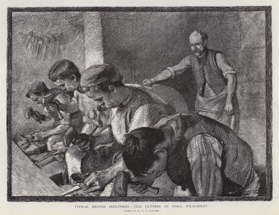 Viilanleikkurit töissä, Wickersley, South Yorkshire (litho) tekijältä William Holt Yates (after) Titcomb