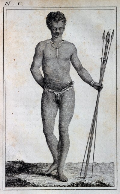 Khoikhoi-mies (Hottentot), matkasta Le Vaillantista Afrikan sisäosiin Hyväntoivon niemen kautta, vuosina 1783 tekijältä William Home Lizars