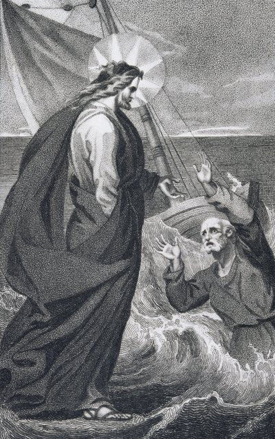 Kristus moitti Pietaria, pastori J. Milnerin teoksesta "Siunatun Herramme ja Vapahtajamme Jeesuksen Kristuksen historia ja elämä", julkaisija B. Crosby, 1808 tekijältä William Hopwood