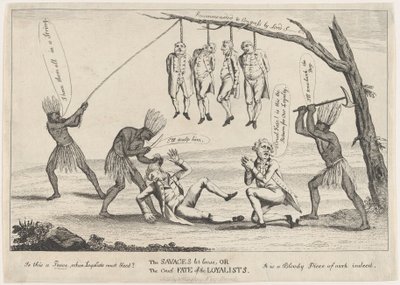 The Savages Let Loose, or the Cruel Fate of the Loyalists, 1783. finlandès tekijältä William Humphrey