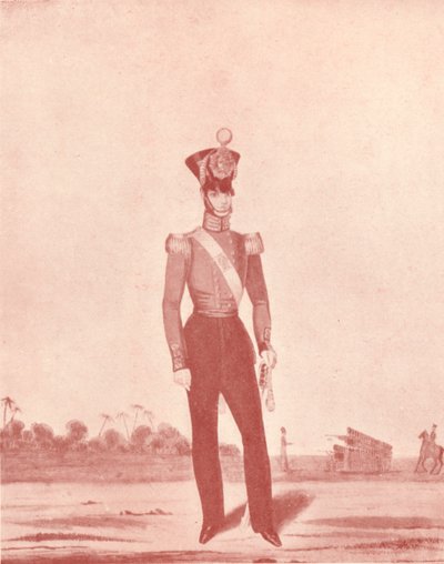 Madrasin armeijan jalkaväen upseerit linjalla, c1837-1843, 1909 tekijältä William Hunsley