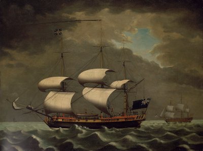 Orjalaiva, noin 1780 (öljy kankaalle) tekijältä William Jackson