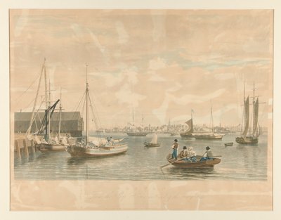 Boston. / Laivatalosta, laivastotelakan länsipäästä tekijältä William James Bennett