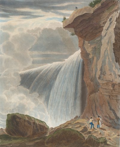 Niagaran putoukset Under Table Rockista, 1829. tekijältä William James Bennett
