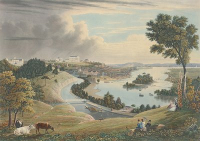 Richmond: From the Hill edellä Waterworks, julkaistu 1834. tekijältä William James Bennett