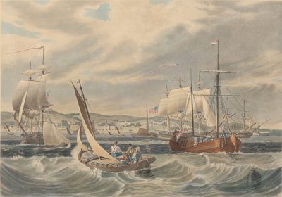 Näkymä New Yorkin karanteeniin, Staten Island, julkaistu 1833. tekijältä William James Bennett