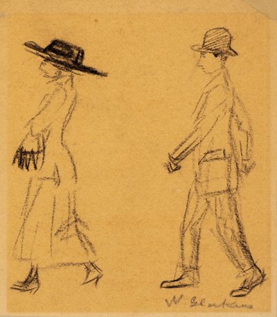 Mies Naista seuraamassa tekijältä William James Glackens