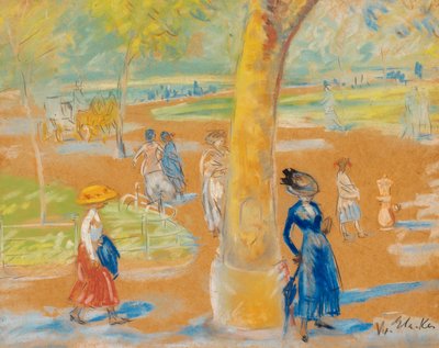 Nainen sateenvarjolla, Washington Square tekijältä William James Glackens