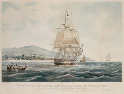 Kapteeni Thomas Blairin komentama Itä-Intian yrityslaiva "William Fairlie", joka lähtee Prince of Walesin saaren satamasta tekijältä William John (after) Huggins