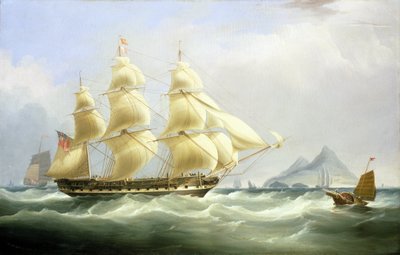 Itä-Intian komppanian kauppa-alus "Asia". Öljy kankaalle tekijältä William John Huggins