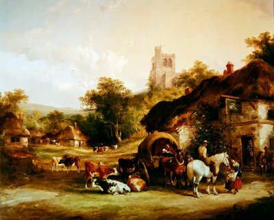 The Swan Inn (öljy paneeliin) tekijältä William Joseph Shayer