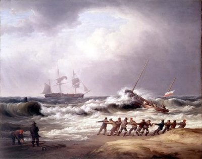 Pelastusvene menossa hädässä olevalle alukselle (öljy kankaalle) tekijältä William Joy