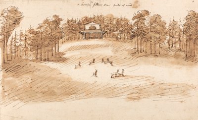 Suunnittelu paviljonkiin Deer Parkissa tekijältä William Kent