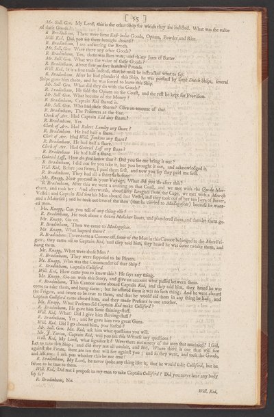 Kapteeni William Kiddin syytteeseen asettaminen, oikeudenkäynti ja tuomitseminen murhasta ja merirosvouksesta. tekijältä William Kidd