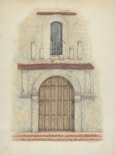 Arched Doorway Mission San Diego, n. 1942. tekijältä William Kieckhofel