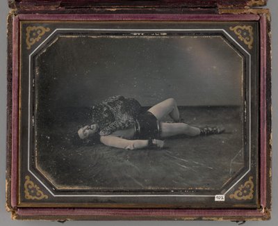 Nimetön muotokuva villieläinten kesyttäjästä Jacob Driesbachista Jaguarin kanssa, 1850 tekijältä William Langenheim