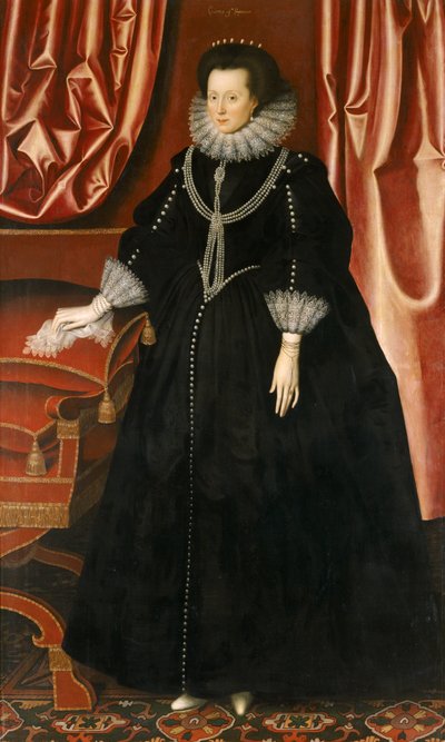 Elizabeth Drury, Exeterin kreivitär, n. 1615 (öljy kankaalle) tekijältä William Larkin