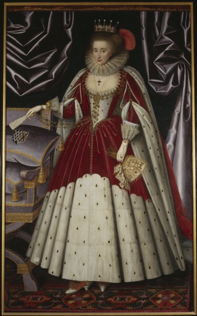 Lucy Russel, Bedfordin kreivi (s. Harington) - Muotokuva Lucy Russellista, Bedfordin kreivitärestä (1580-1627), s. Haringtonista, kirjoittanut Larkin, William (1580-1619). Öljy kankaalle tekijältä William Larkin