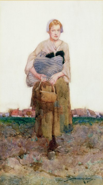 Nuori nainen kantoi nippua tekijältä William Lee Hankey