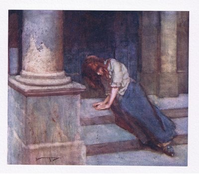 Ja kylmästä puristuksissa ja suihkusta kutistuen, raskain sydämin pahoittelee sitä onnetonta hetkeä (värilitho) tekijältä William Lee Hankey