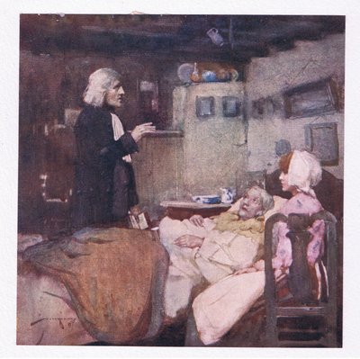 Mutta velvollisuudessaan, joka kutsuttiin nopeasti, hän katseli ja itki, hän rukoili ja tunsi kaikkien puolesta (väri litho) tekijältä William Lee Hankey