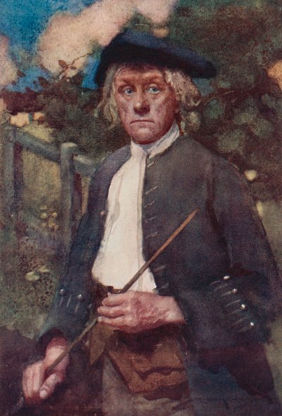 Kuvitus Oliver Goldsmithin teoksesta The Deserted Village (värilitho) tekijältä William Lee Hankey