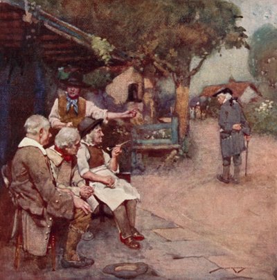 Kuvitus Oliver Goldsmithin teoksesta The Deserted Village (värilitho) tekijältä William Lee Hankey