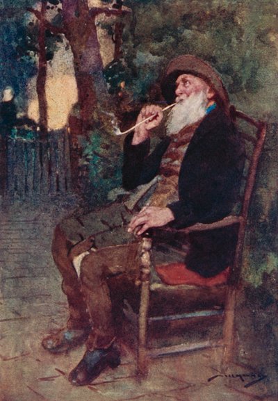 Kuvitus Oliver Goldsmithin teoksesta The Deserted Village (värilitho) tekijältä William Lee Hankey