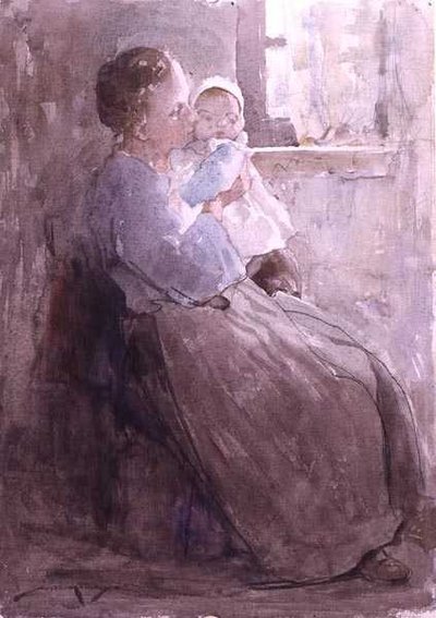 Julie ja Louise (akvarelli paperille) tekijältä William Lee Hankey