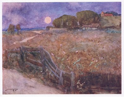 Kunnollinen kirkko, joka on viereisen kukkulan päällä (väri litho) tekijältä William Lee Hankey