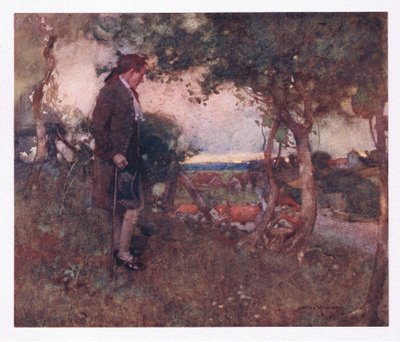 Siellä kun kuljin huolimattomista askelista ja hitaasti, sekoittuvat nuotit tulivat pehmennettyinä alhaalta (väri litho) tekijältä William Lee Hankey